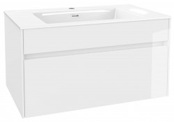 Kielle - Nefia Skrinka s umývadlom 80 cm, lesklá biela (50027S800)