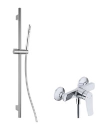 Kielle - Nefia Sprchový set s batériou, tyčou, hadicou a sprchovou hlavicou EcoSpare, chróm (20627SN20)