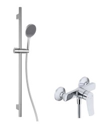 Kielle - Nefia Sprchový set s batériou, tyčou, hadicou a sprchovou hlavicou EcoSpare, chróm (20627SN30)