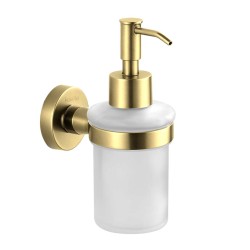 Kielle - Oudee Dávkovač mydla s držiakom, matné sklo/brushed gold (40102036)