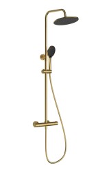 Kielle - Oudee I Sprchový set s termostatom, 25 cm, 3 prúdy, brushed gold (20633006E)
