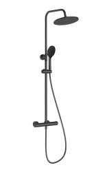 Kielle - Oudee I Sprchový set s termostatom, 25 cm, 3 prúdy, gun grey (20633007E)