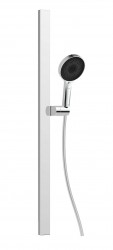 Kielle - Oudee Set sprchovej hlavice, tyče a hadice, chróm/čierna (20402SE80)