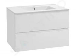Kielle - Oudee Skrinka vrátane umývadla, 80x55x46 cm, 2 zásuvky, lesklá biela (50002S80)