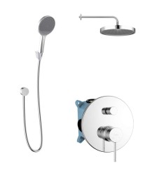 Kielle - Oudee Sprchový set s batériou pod omietku, na 2 spotrebiče, s príslušenstvom EcoSpare a telesom, chróm (20602SP90)