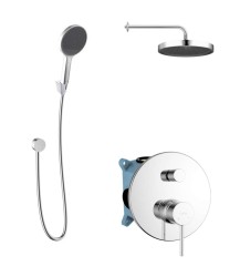 Kielle - Oudee Sprchový set s batériou pod omietku, na 2 spotrebiče, s príslušenstvom EcoSpare a telesom, chróm (20602SP90)