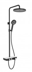 Kielle - Oudee Sprchový set s termostatom, 26 cm, 3 prúdy, čierna/biela (20602004)