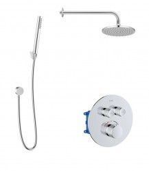 Kielle - Oudee Termostatická batéria pod omietku, na 2 spotrebiče, s príslušenstvom EcoSpare a telesom, chróm (20602SPT80)