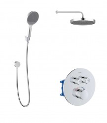 Kielle - Oudee Termostatická batéria pod omietku, na 2 spotrebiče, s príslušenstvom EcoSpare a telesom, chróm (20602SPT90)