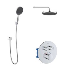 Kielle - Oudee Termostatická batéria pod omietku, na 2 spotrebiče, s príslušenstvom EcoSpare a telesom, chróm (20602SPT90)