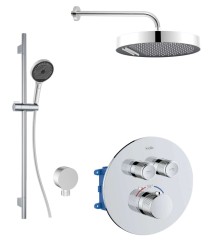 Kielle - Oudee Termostatická batéria pod omietku, na 2 spotrebiče, s príslušenstvom EcoSpare a telesom, chróm (20627SPT20)