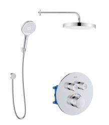 Kielle - Oudee Termostatická batéria pod omietku, na 2 spotrebiče, s príslušenstvom EcoSpare a telesom, chróm (20627SPT40)