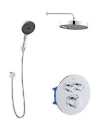 Kielle - Oudee Termostatická batéria pod omietku, na 2 spotrebiče, s príslušenstvom EcoSpare a telesom, chróm (20627SPT50)