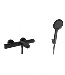 Kielle - Oudee Termostatická vaňová batéria s príslušenstvom EcoSpare, matná čierna (10302SNT104)