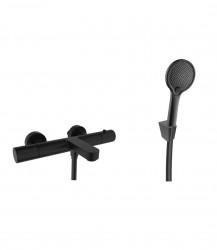 Kielle - Oudee Termostatická vaňová batéria s príslušenstvom EcoSpare, matná čierna (10302SNT114)