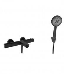 Kielle - Oudee Termostatická vaňová batéria s príslušenstvom EcoSpare, matná čierna (10302SNT84)