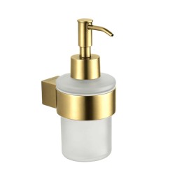 Kielle - Vega Dávkovač mydla s držiakom, matné sklo/brushed gold (40118036)