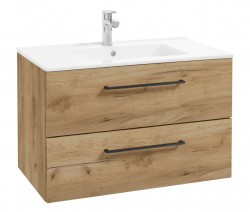 Kielle - Vega Skrinka vrátane umývadla, 80x50x46 cm, 2 zásuvky, zlatý dub (50018S81)