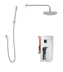 Kielle - Vega Sprchový set s batériou pod omietku, na 2 spotrebiče, s príslušenstvom EcoSpare a telesom, chróm (20618SP100)