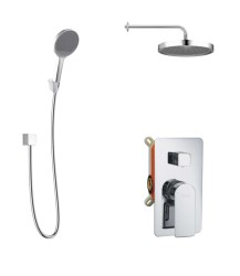 Kielle - Vega Sprchový set s batériou pod omietku, na 2 spotrebiče, s príslušenstvom EcoSpare a telesom, chróm (20618SP110)