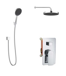 Kielle - Vega Sprchový set s batériou pod omietku, na 2 spotrebiče, s príslušenstvom EcoSpare a telesom, chróm (20618SP110)
