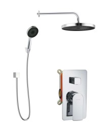Kielle - Vega Sprchový set s batériou pod omietku, na 2 spotrebiče, s príslušenstvom EcoSpare a telesom, chróm (20618SP40)