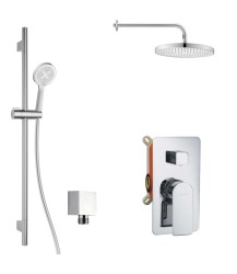 Kielle - Vega Sprchový set s batériou pod omietku, na 2 spotrebiče, s príslušenstvom EcoSpare a telesom, chróm (20618SP50)