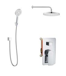 Kielle - Vega Sprchový set s batériou pod omietku, na 2 spotrebiče, s príslušenstvom EcoSpare a telesom, chróm (20618SP90)