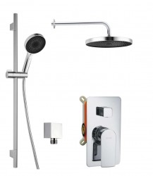 Kielle - Vega Sprchový set s batériou pod omietku, pre 2 spotrebiče, s príslušenstvom a telesom, chróm (20618SP20)