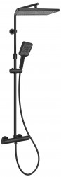 Kielle - Vega Sprchový set s termostatom, 30x20 cm, 3 prúdy, matná čierna (20618004)