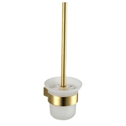 Kielle - Vega WC kefa nástenná s držiakom, matné sklo/brushed gold (40518026)