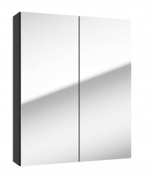 Kielle - Vega Zrkadlová skrinka, 60x73x15 cm, matná čierna (50118604)