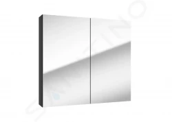 Kielle - Vega Zrkadlová skrinka, 80x73x15 cm, matná čierna (50118804)