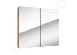 Kielle - Vega Zrkadlová skrinka, 80x73x15 cm, zlatý dub (50118801)