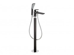 KLUDI - Balance Vaňová batéria na podlahu, čierna mat/chróm (525908775)