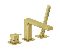 KLUDI - Decus Batéria na okraj vane, 3-otvorová inštalácia, kefované zlato (54448N075)