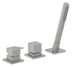 KLUDI - Decus Batéria na okraj vane, 3-otvorová inštalácia, kefovaný nikel (54447N575)