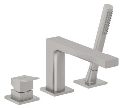 KLUDI - Decus Batéria na okraj vane, 3-otvorová inštalácia, kefovaný nikel (54448N575)