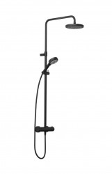 KLUDI - Dive Sprchový set s termostatom, priemer 20 cm, 3 prúdy, matná čierna (6807939-00)