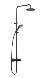 KLUDI - Dive Sprchový set s termostatom, priemer 20 cm, 3 prúdy, matná čierna (6907939-00)