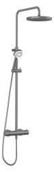 KLUDI - Logo Sprchový set s termostatom, priemer 25 cm, 3 prúdy, brúsený Gunmetal (68082N2-00)