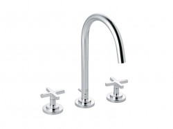 KLUDI - Nova Fonte Umývadlová batéria s výpusťou a otočným výtokom, 3-otvorová inštalácia, chróm (201430520)
