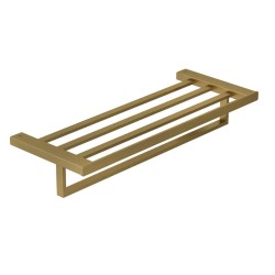 KLUDI - Vela C Držiak uteráka s poličkou, dĺžka 60 cm, kefované zlato (31989N0)