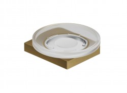 KLUDI - Vela C Mydlovnička s držiakom, sklo/kefované zlato (31985N0)