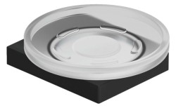 KLUDI - Vela C Mydlovnička s držiakom, sklo/matná čierna (3198539)