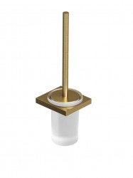 KLUDI - Vela C WC kefa nástenná s držiakom, sklo/kefované zlato (31974N0)