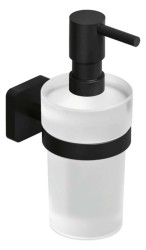 KLUDI - Vela S Dávkovač mydla s držiakom, sklo/matná čierna (2597639)