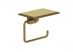 KLUDI - Vela S Držiak toaletného papiera s poličkou, kefované zlato (25971N0)