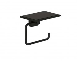 KLUDI - Vela S Držiak toaletného papiera s poličkou, matná čierna (2597139)