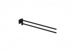 KLUDI - Vela S Dvojitý držiak na uteráky, matná čierna (2597739)